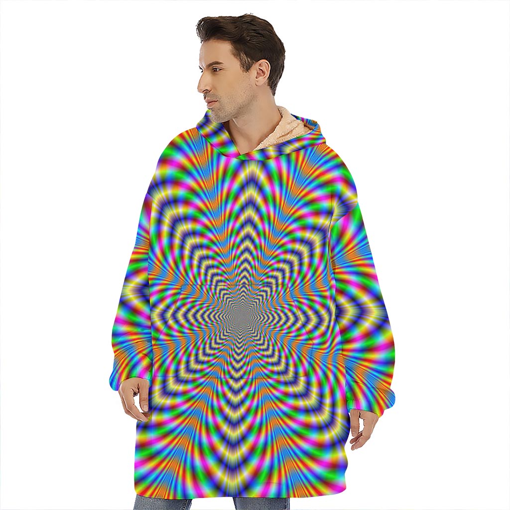 Octagonal Psychedelic Optical Illusion Hoodie Blanket