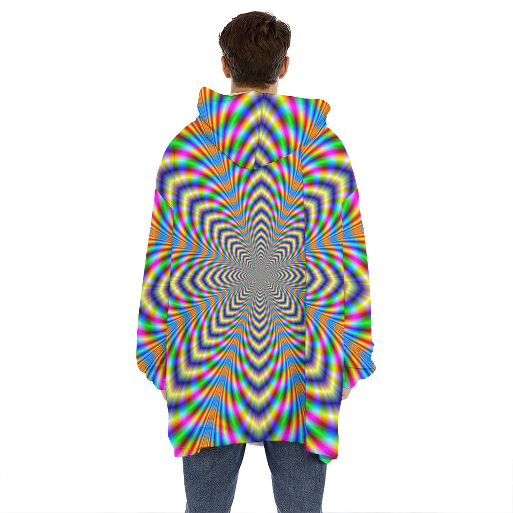 Octagonal Psychedelic Optical Illusion Hoodie Blanket