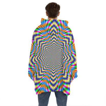 Octagonal Psychedelic Optical Illusion Hoodie Blanket