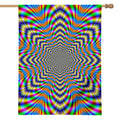 Octagonal Psychedelic Optical Illusion House Flag