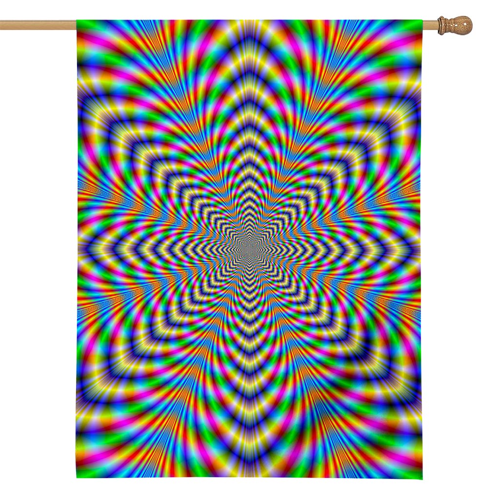 Octagonal Psychedelic Optical Illusion House Flag