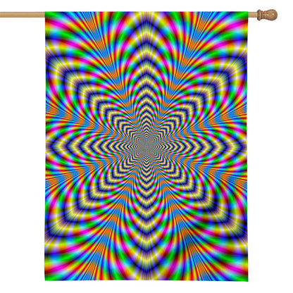 Octagonal Psychedelic Optical Illusion House Flag
