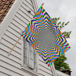 Octagonal Psychedelic Optical Illusion House Flag