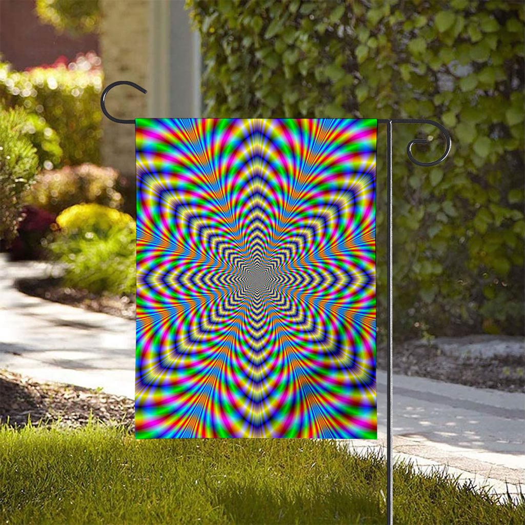 Octagonal Psychedelic Optical Illusion House Flag