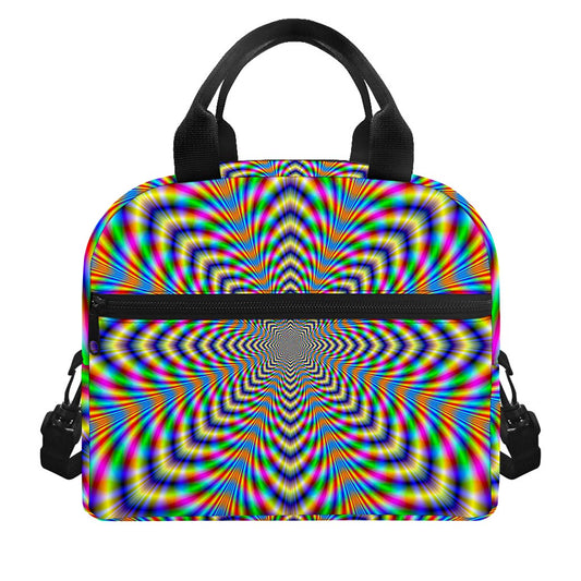 Octagonal Psychedelic Optical Illusion Insulated Lunch Bag