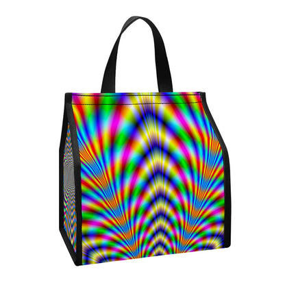 Octagonal Psychedelic Optical Illusion Insulated Lunch Tote