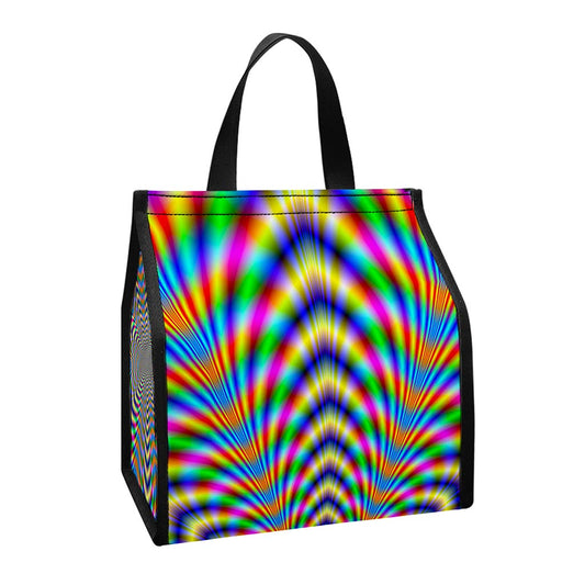 Octagonal Psychedelic Optical Illusion Insulated Lunch Tote