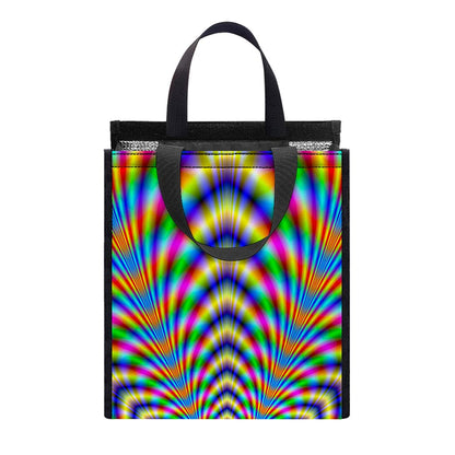 Octagonal Psychedelic Optical Illusion Insulated Lunch Tote
