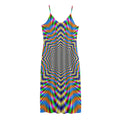 Octagonal Psychedelic Optical Illusion Jersey Midi Cami Dress