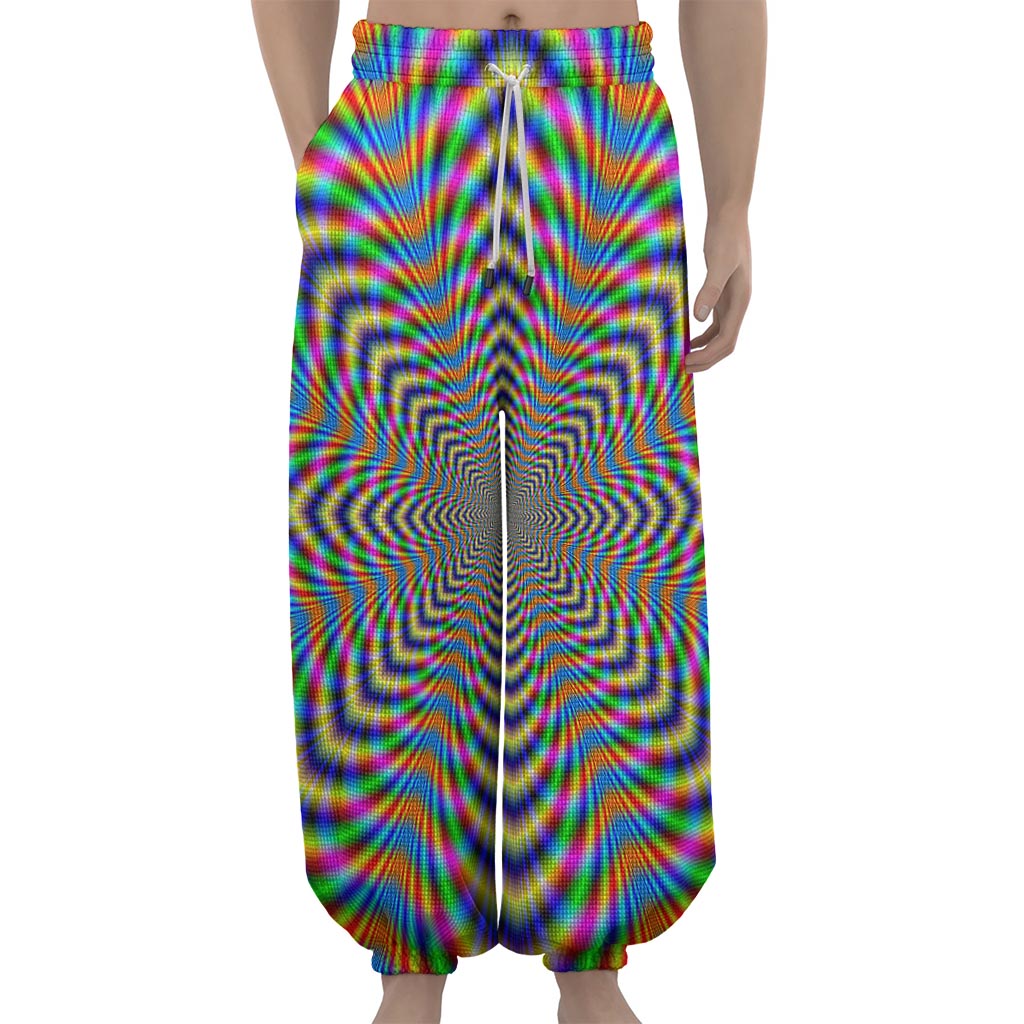 Octagonal Psychedelic Optical Illusion Lantern Pants