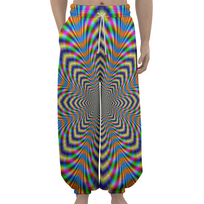 Octagonal Psychedelic Optical Illusion Lantern Pants
