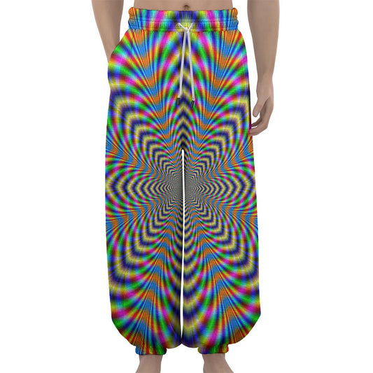 Octagonal Psychedelic Optical Illusion Lantern Pants
