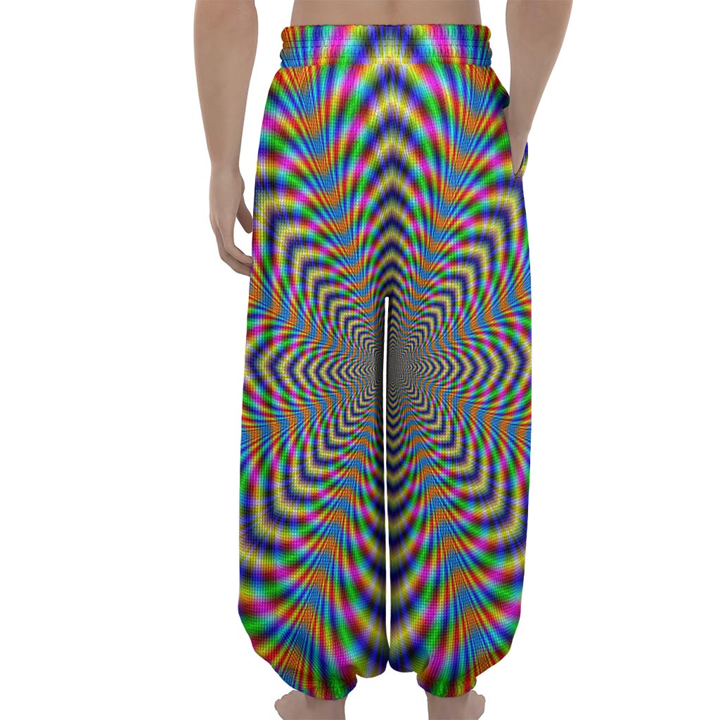 Octagonal Psychedelic Optical Illusion Lantern Pants
