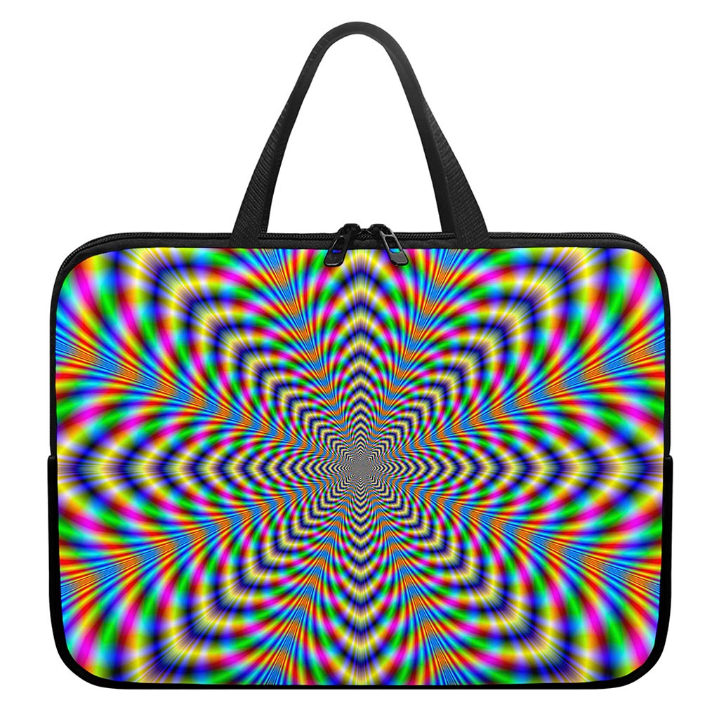 Octagonal Psychedelic Optical Illusion Laptop Sleeve With Handle