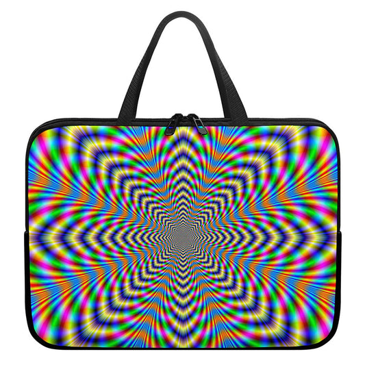 Octagonal Psychedelic Optical Illusion Laptop Sleeve With Handle
