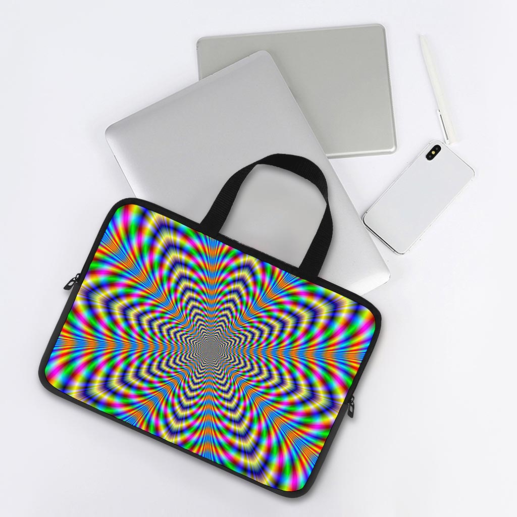 Octagonal Psychedelic Optical Illusion Laptop Sleeve With Handle