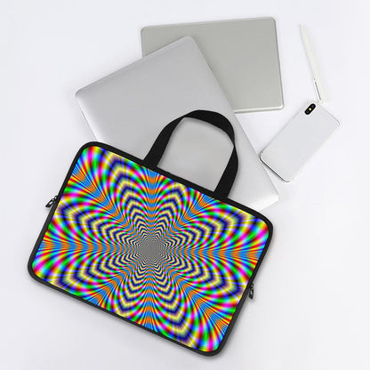 Octagonal Psychedelic Optical Illusion Laptop Sleeve With Handle