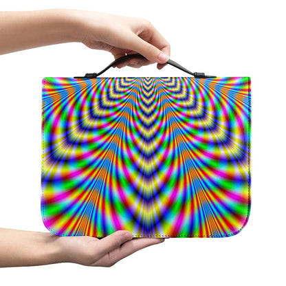 Octagonal Psychedelic Optical Illusion Leather Bible Cover