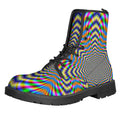 Octagonal Psychedelic Optical Illusion Lace-Up Boots