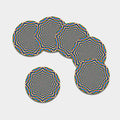 Octagonal Psychedelic Optical Illusion Leather Coaster Set