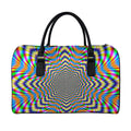 Octagonal Psychedelic Optical Illusion Leather Duffel Bag