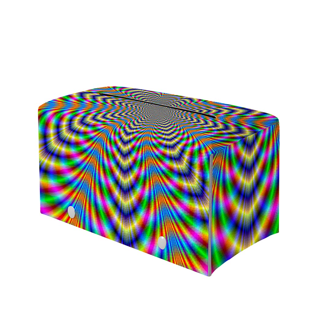 Octagonal Psychedelic Optical Illusion Leather Tissue Box Cover
