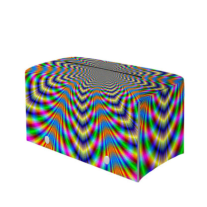Octagonal Psychedelic Optical Illusion Leather Tissue Box Cover