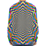 Octagonal Psychedelic Optical Illusion Long Sleeve Baseball Jersey