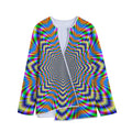 Octagonal Psychedelic Optical Illusion Long Sleeve Short Coat