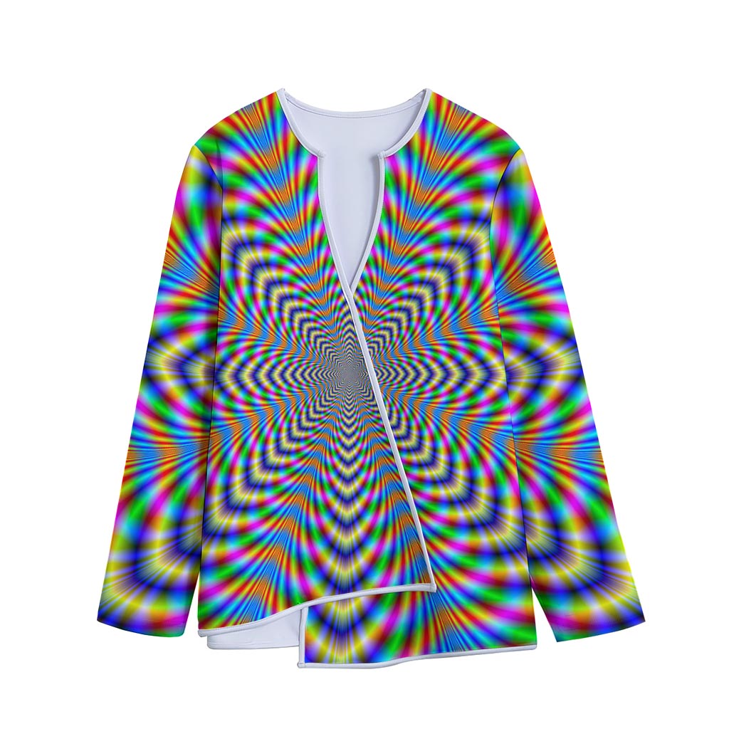 Octagonal Psychedelic Optical Illusion Long Sleeve Short Coat