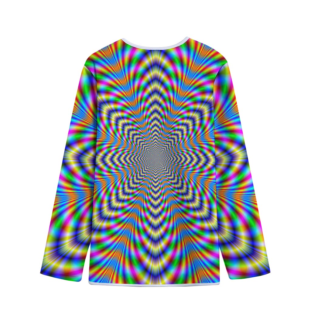 Octagonal Psychedelic Optical Illusion Long Sleeve Short Coat
