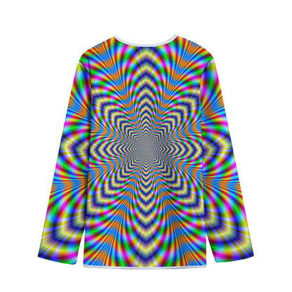 Octagonal Psychedelic Optical Illusion Long Sleeve Short Coat