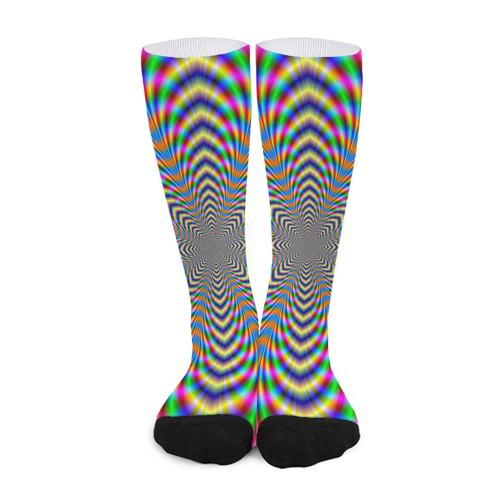 Octagonal Psychedelic Optical Illusion Long Socks