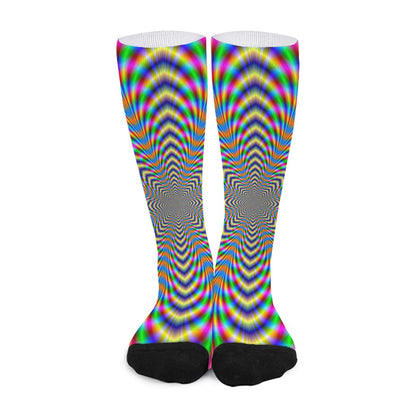 Octagonal Psychedelic Optical Illusion Long Socks