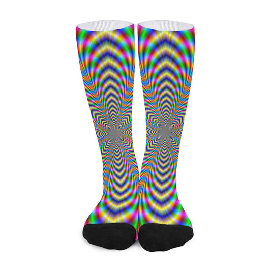 Octagonal Psychedelic Optical Illusion Long Socks