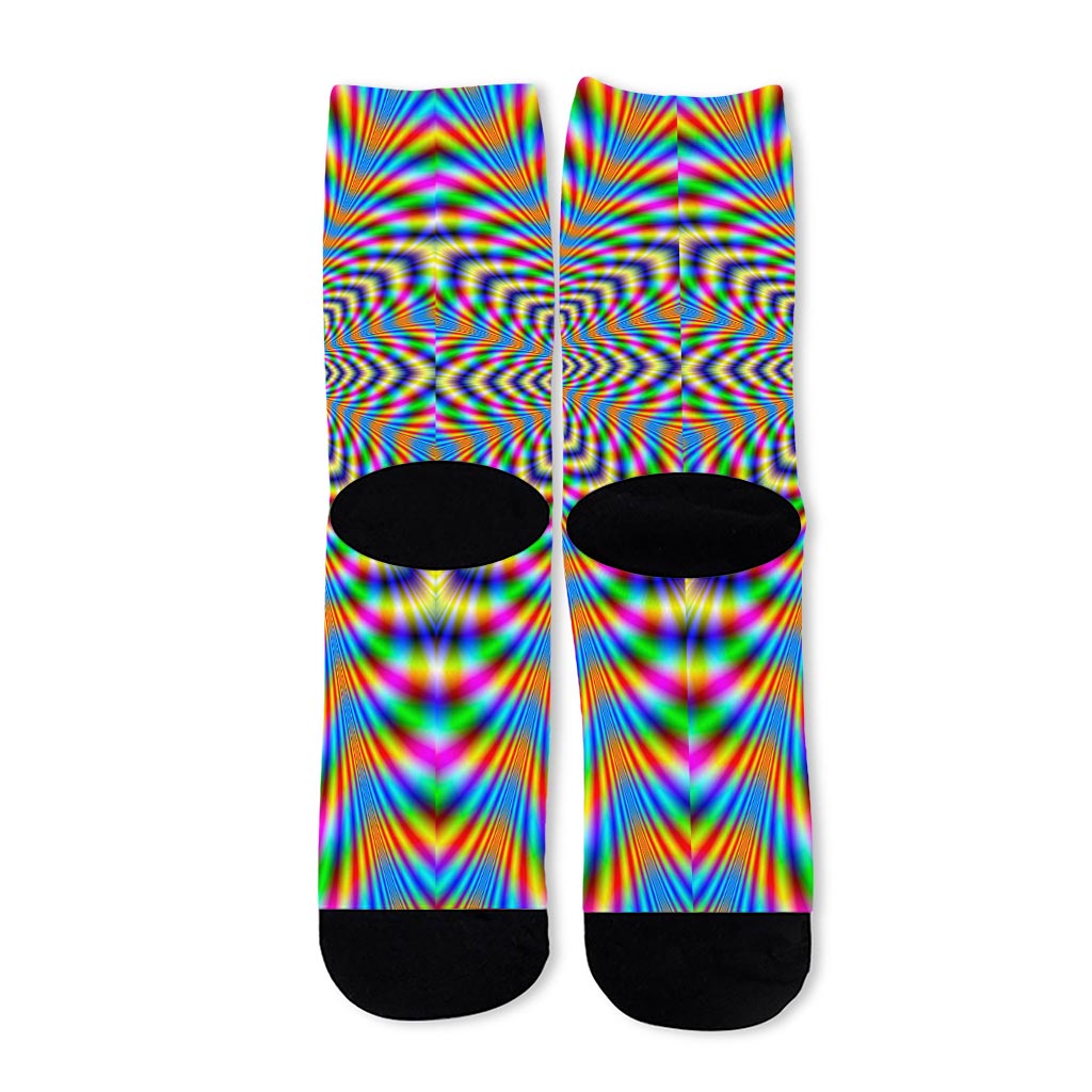 Octagonal Psychedelic Optical Illusion Long Socks