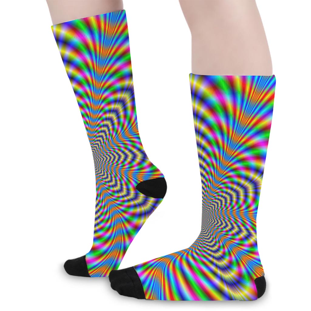 Octagonal Psychedelic Optical Illusion Long Socks