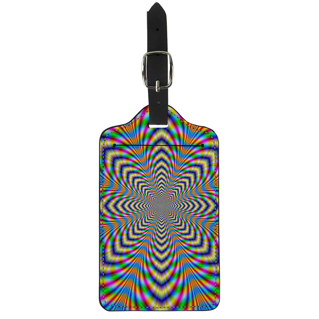 Octagonal Psychedelic Optical Illusion Luggage Tag