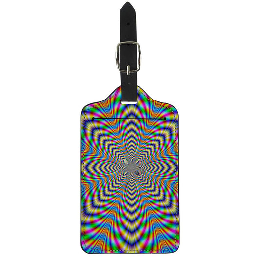 Octagonal Psychedelic Optical Illusion Luggage Tag