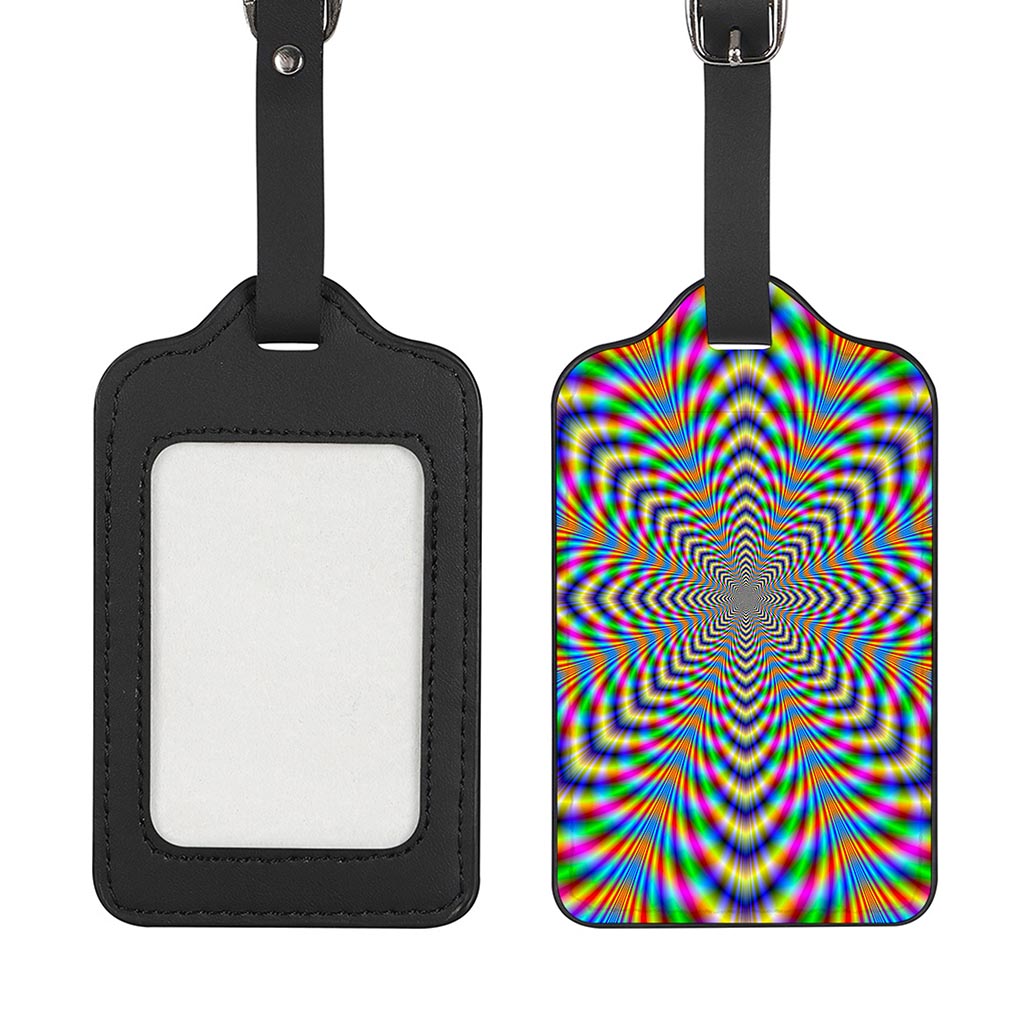 Octagonal Psychedelic Optical Illusion Luggage Tag