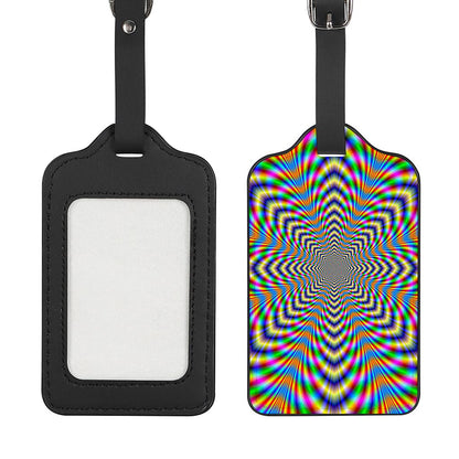 Octagonal Psychedelic Optical Illusion Luggage Tag