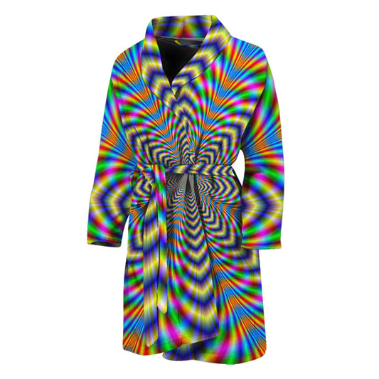 Octagonal Psychedelic Optical Illusion Men's Bathrobe