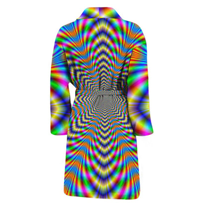 Octagonal Psychedelic Optical Illusion Men's Bathrobe