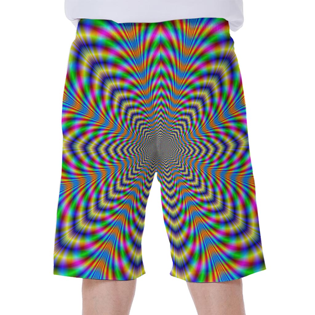 Octagonal Psychedelic Optical Illusion Men's Beach Shorts