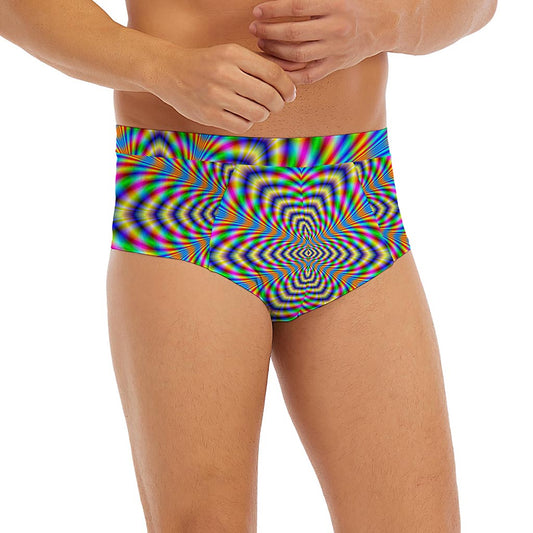 Octagonal Psychedelic Optical Illusion Men's Briefs