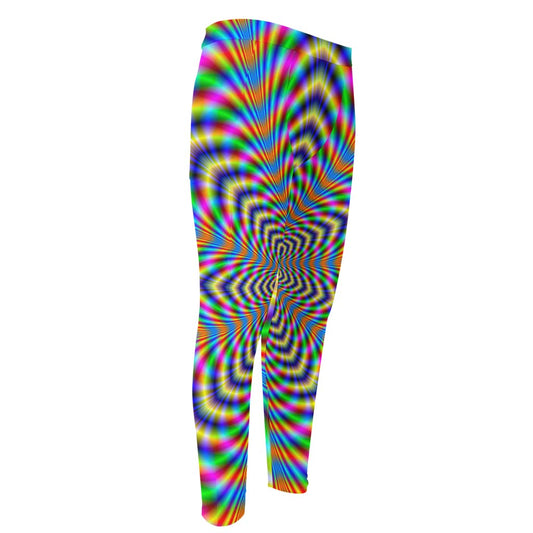 Octagonal Psychedelic Optical Illusion Men's Compression Pants