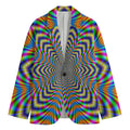 Octagonal Psychedelic Optical Illusion Men's Cotton Blazer