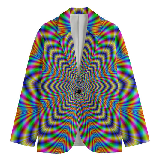 Octagonal Psychedelic Optical Illusion Men's Cotton Blazer