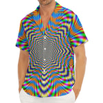 Octagonal Psychedelic Optical Illusion Men's Deep V-Neck Shirt