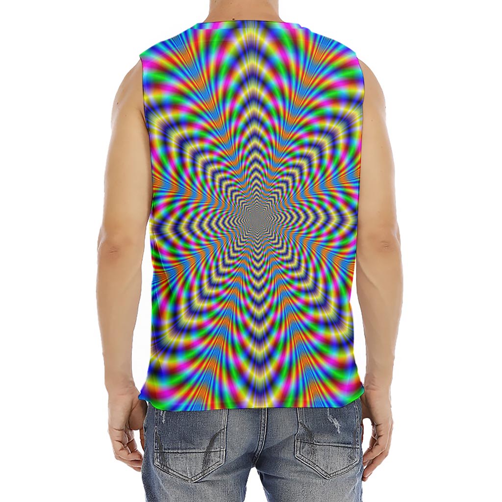 Octagonal Psychedelic Optical Illusion Men's Fitness Tank Top